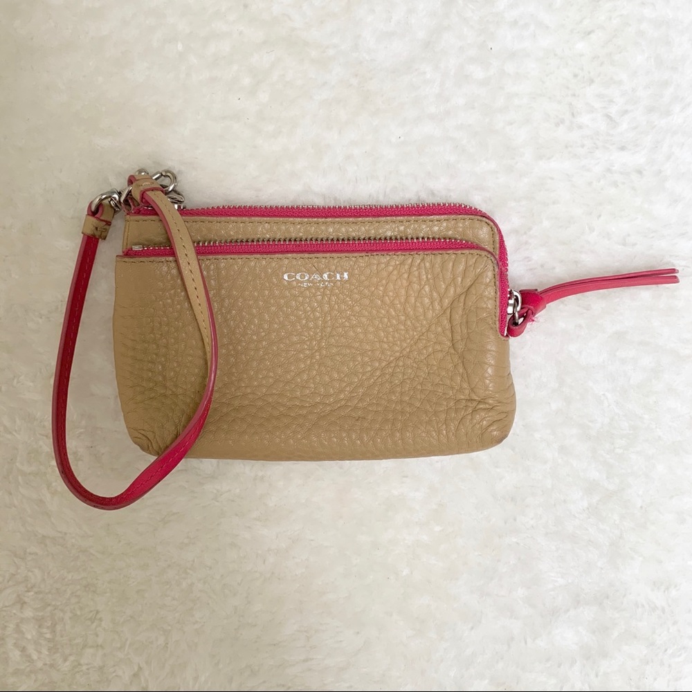 Coach Beige Wristlet !